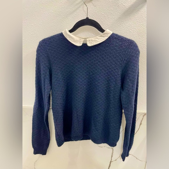 Navy Half Button Down Sweater - Picture 3 of 3